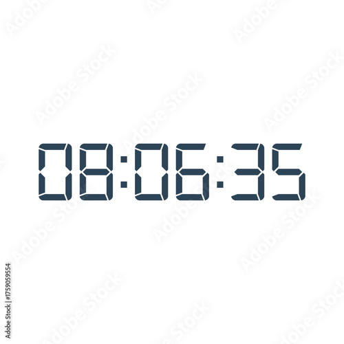 LED digital clock number for counter or calculator mockup design