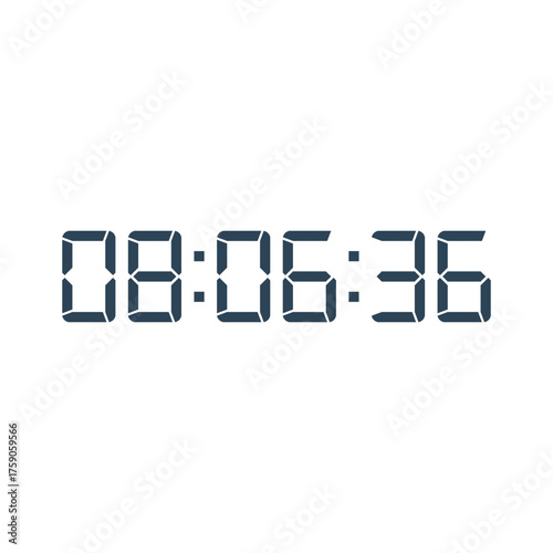 LED digital clock number for counter or calculator mockup design