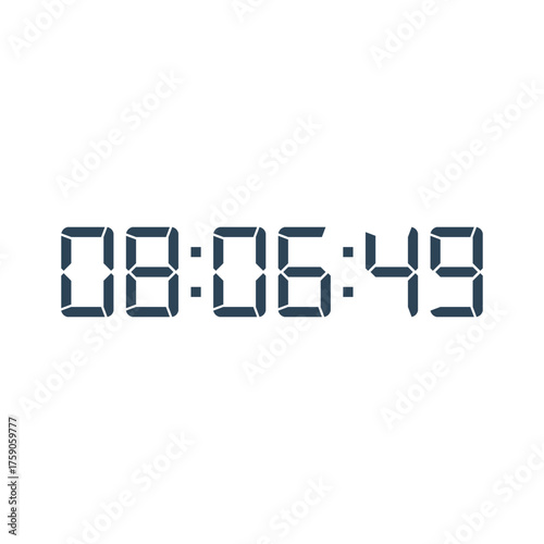 LED digital clock number for counter or calculator mockup design
