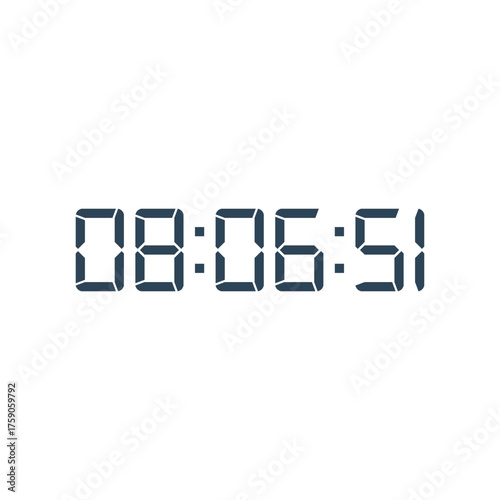 LED digital clock number for counter or calculator mockup design