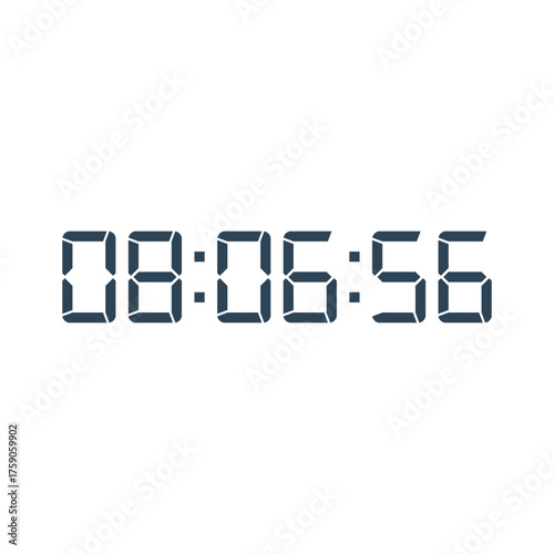 LED digital clock number for counter or calculator mockup design