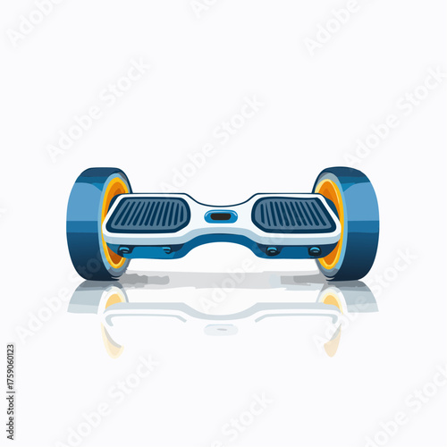 Illustration of a Modern Electric Self-Balancing Scooter with a Reflective Surface