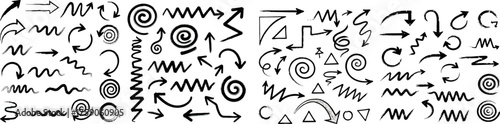 Collection of handdrawn arrows and symbols.