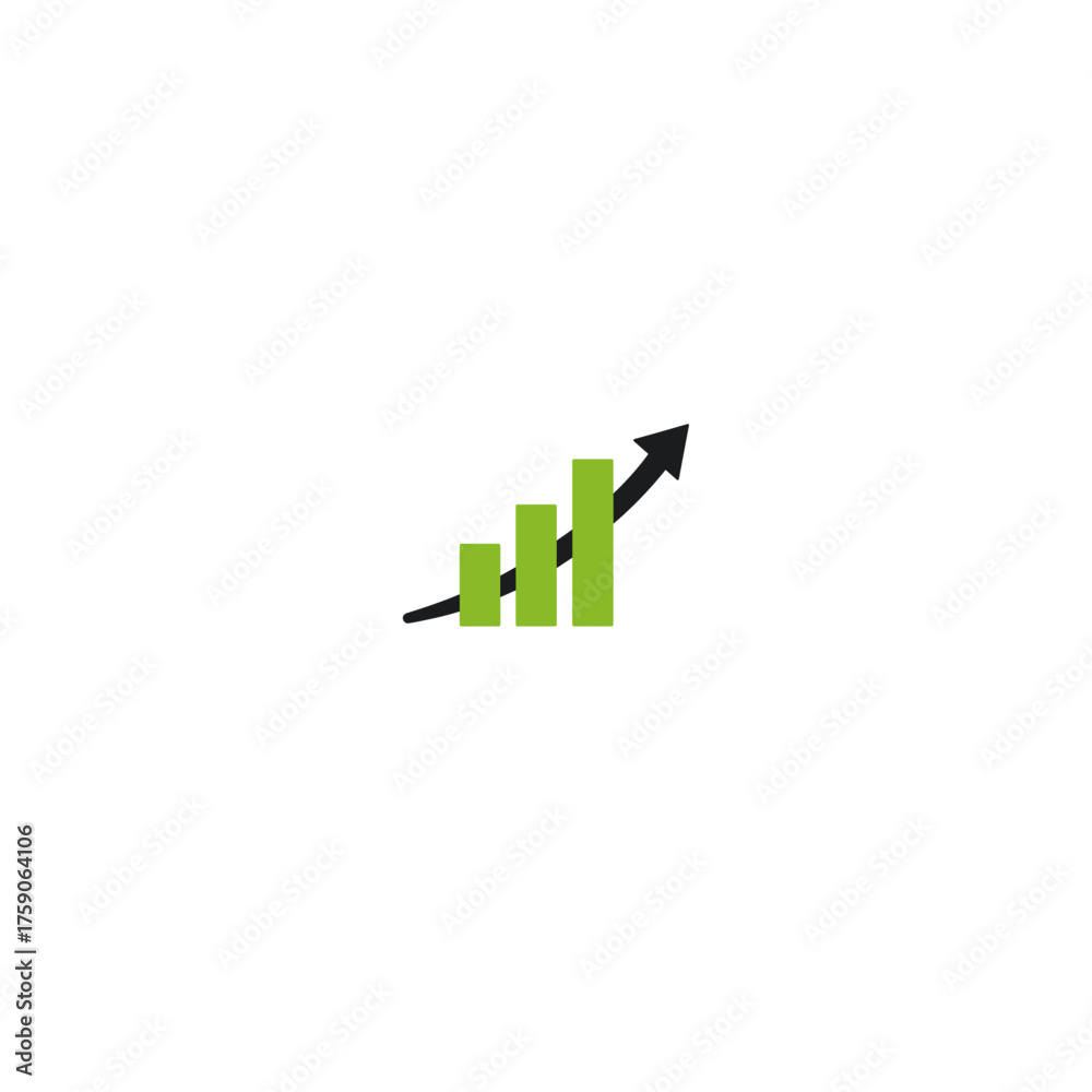 Obraz premium Statistics logo icon flat vector design
