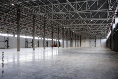 Big new empty industrial building, warehouse or commercial space