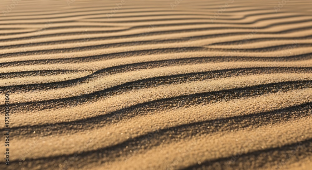 Fototapeta premium Smooth sand dunes exhibiting ripple patterns, sand texture background