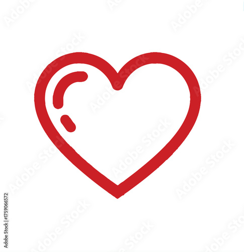 Red heart line icon with notification bubble, love, message, alert, communication, dating app, social media, vector illustration. isolated on transparent background