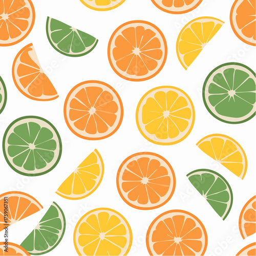Seamless pattern of citrus fruit slices 2.