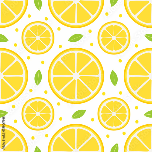 Vibrant Lemon Slice Pattern for Summer Designs.
