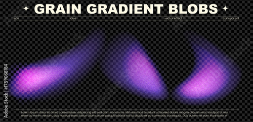 Set purple grain transparent gradient gradation background noise shape. This abstract collection features radiant light effects and iridescent textures for vibrant digital backdrops.