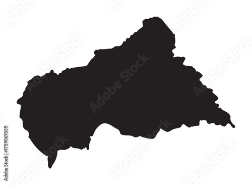 Solid black silhouette of the republic of congo's geographical shape displayed.