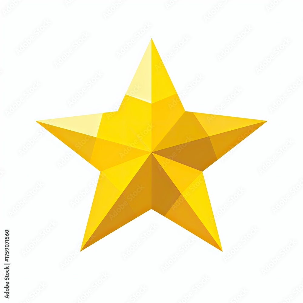 Obraz premium A golden star for achievement, or decoration on white. Isolated for design work