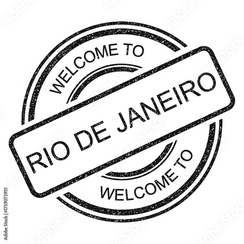 Welcome to Rio de Janeiro, Brazil rubber stamp from RJ Brasil, vintage travel stamp on transparent background, vector illustration	