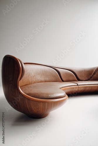 Modern sofa on white background for furniture catalog, promotion, or interior design