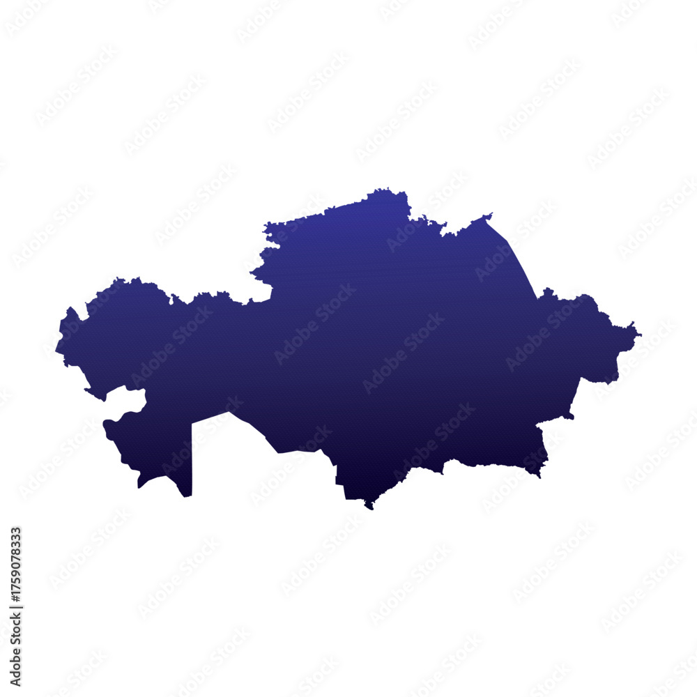 Fototapeta premium Map of Kazakhstan, sign silhouette. World Map Globe. Vector Illustration isolated on white background. Asian continent.
