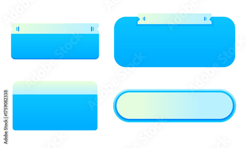 Vibrant Blue UI Components for Header Bars, Widgets, and Mobile App Design