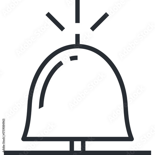 Stylized Bell Icon With A Simple Linear Design And A Transparent Background Representing Alert Or Notification