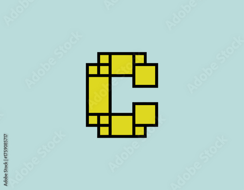This logo embodies a retro approach with its pixelated style, illustrating the letter C in a fun and engaging manner, appealing to nostalgia and modern digital artistry.