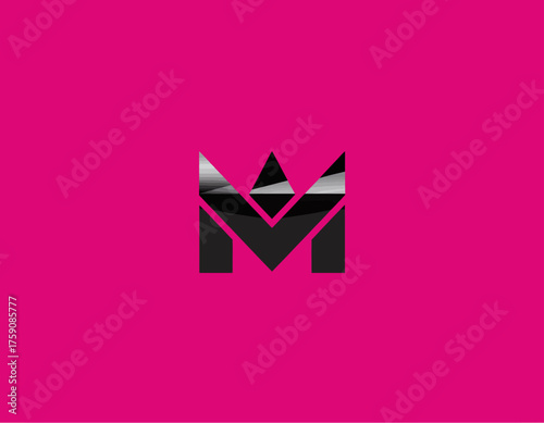 This logo features a sleek black 'M' with a crown atop, representing elegance, authority, and sophistication in branding. Ideal for luxury brands or events.