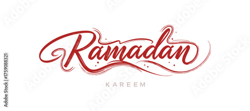 Ramadan Kareem Calligraphy Greeting Islamic Holiday Brush Script Text