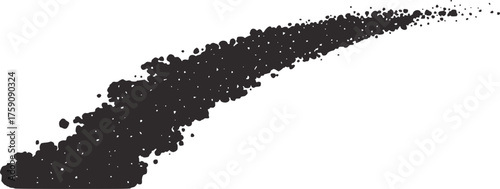 Dark grey abstract streak of dots motion