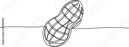 Single line drawing of a peanut food line art
