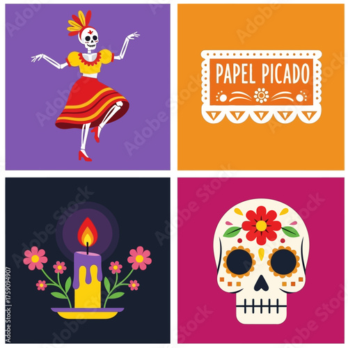 Dia de muertos elements