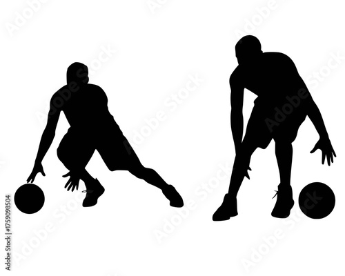 Dual Dribble Comparison Silhouettes