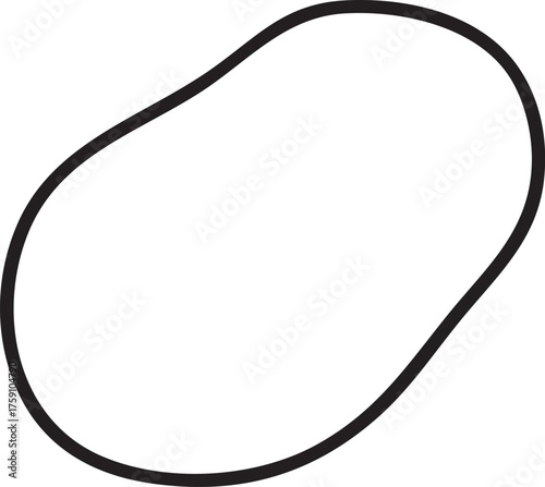 Potato — simple black vector silhouette, transparent background
