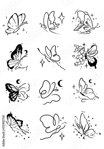 Elegant Butterfly Line Art Collection Delicate, Minimalist Designs