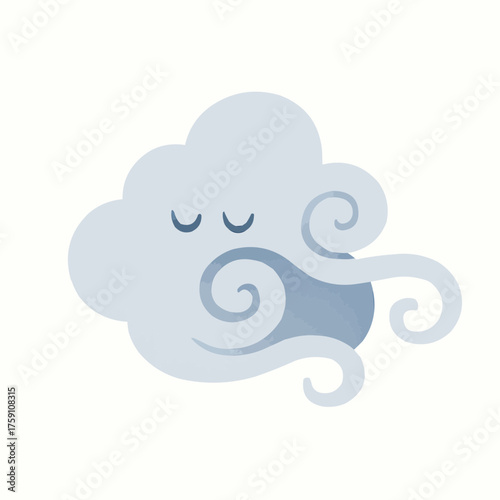 Sleepy Fog Character Vector