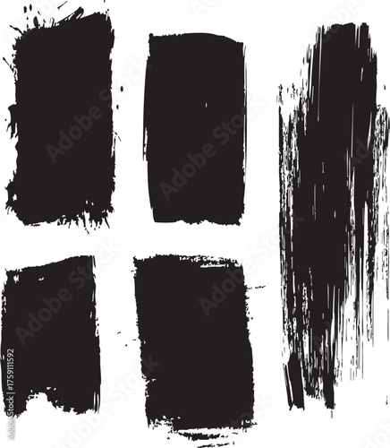 Grunge Scratch Brush Strokes Set