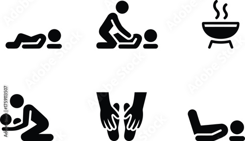 Spa and Wellness Pictogram Set for Relaxation and Self Care