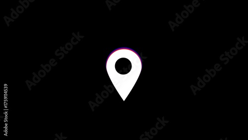 Simple white location pin icon on a dark black background representing navigation and destination Free Download Simple white location pin icon on a dark black background representing navigation and destination - GFXLoad