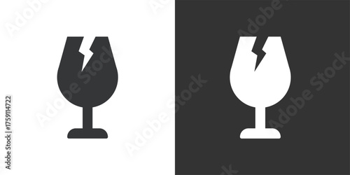 Fragile Icon. Solid glyph series icon