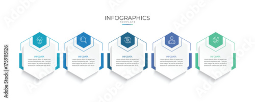 Business infographic template. 5 Step timeline journey. Process diagram, Infograph elements vector illustration.