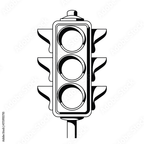 Black and white illustration of a traffic signal light