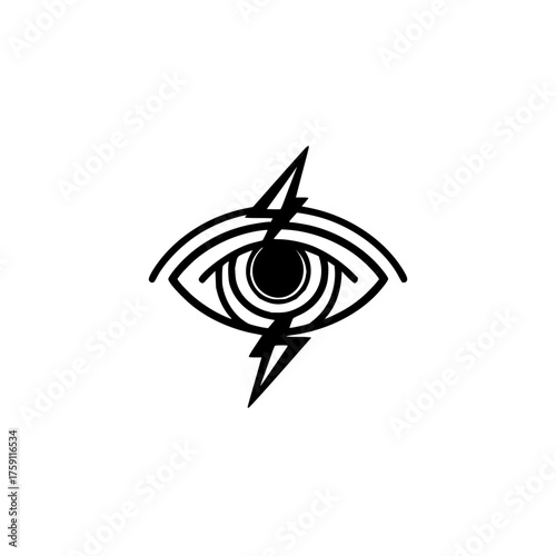 Eye of providence lightning bolt vector graphic design illustration symbol logo concept for tattoo and print design