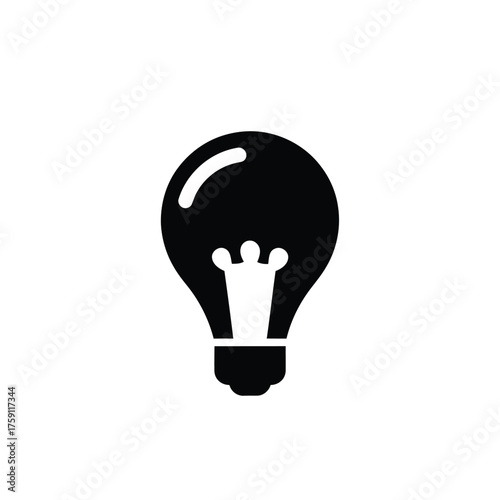 Inspiration icon with a shining lightbulb a concept for a sudden creative idea and a moment of brilliant thought or innovative business solution