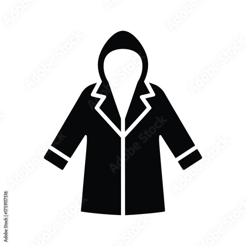 Raincoat icon representing a waterproof jacket for protection from rain and bad weather a piece of clothing for staying dry during a storm