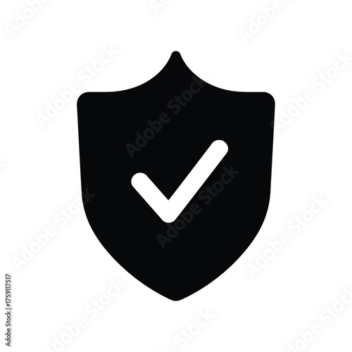 Security shield icon with a checkmark symbolizing verified protection and guaranteed safety a concept for antivirus software and data privacy success