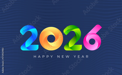 Vibrant New Year: 2026: A modern and colorful design announces the arrival of 2026, offering a visual invitation to celebrate new beginnings and fresh opportunities in the coming year.