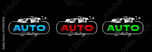 Car silhouette logo design, auto detailing modern and simple concept. vector logo design  illustration template