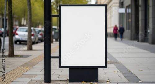 Blank billboard on city street for advertising mockup