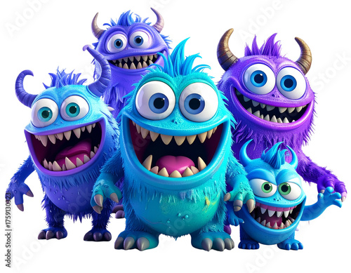 শিরোনামহীন ডিজাইন - Generative AI Illustration of Cute 3D Cartoon Creatures, Isolated