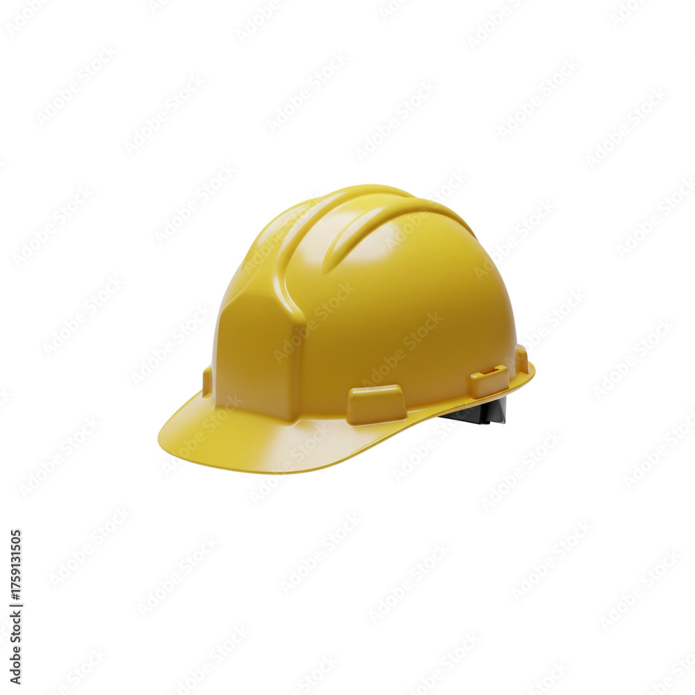 Fototapeta premium Floating Yellow Construction Helmet 3D Render for Engineering Concept transparent png