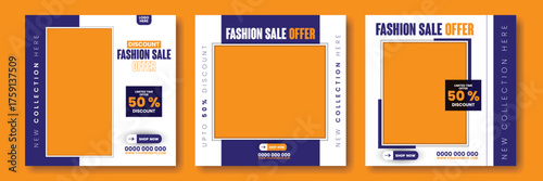 fashion sale Instagram social media post templates bundle