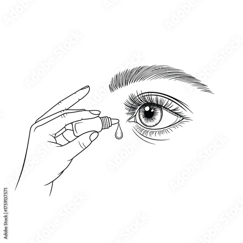 Close up of a hand applying eye drops to a human eye