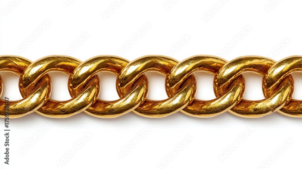 Obraz premium Mini brass chain isolated on white background
