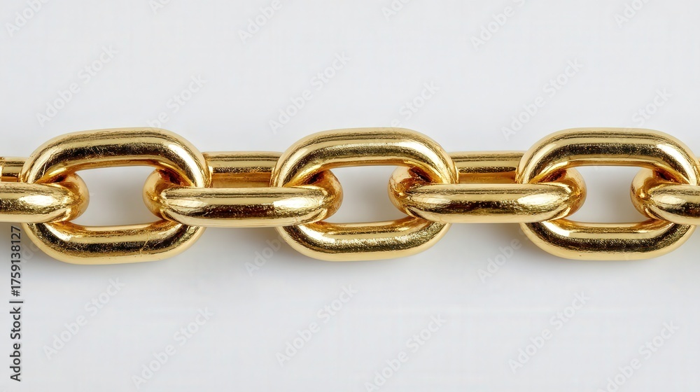 Obraz premium Mini brass chain isolated on white background